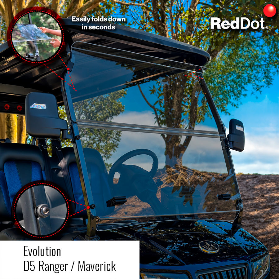RedDot Tinted Folding Golf Cart Windshield Ace Golf Cart Covers