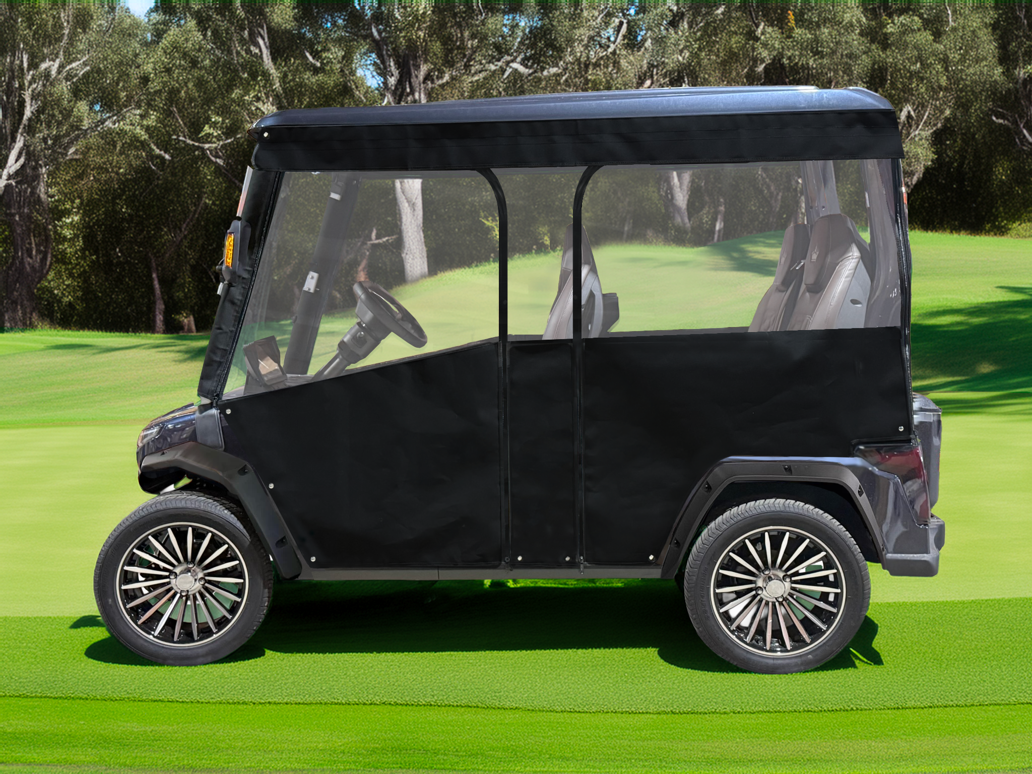 4-Passenger Sunbrella Track-Style Enclosure Cover for Golf Carts - Extended Roof Ace Golf Cart: Best Golf Cart Covers for Sale