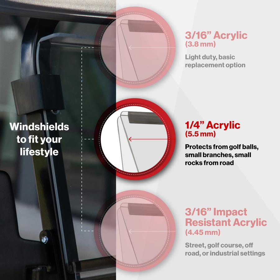 RedDot Tinted Folding Golf Cart Windshield Ace Golf Cart Covers