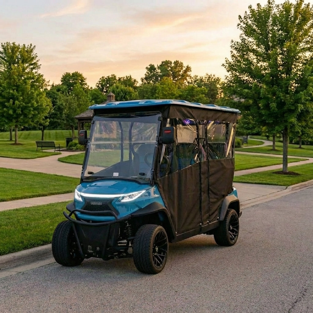 4-Passenger Sunbrella Track-Style Enclosure Cover for Golf Carts - Extended Roof Ace Golf Cart: Best Golf Cart Covers for Sale