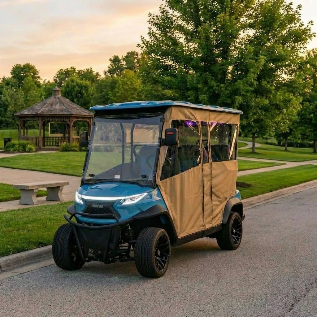 4-Passenger Sunbrella Track-Style Enclosure Cover for Golf Carts - Extended Roof Ace Golf Cart: Best Golf Cart Covers for Sale