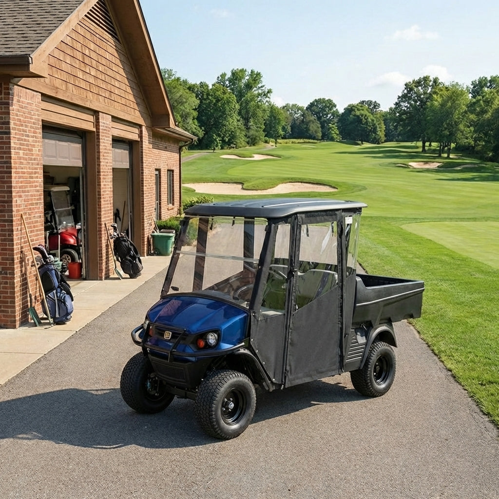 DoorWorks 2 Passenger Hinged Door Enclosure Cover for Golf Carts - Durable Canvas SDA Ace