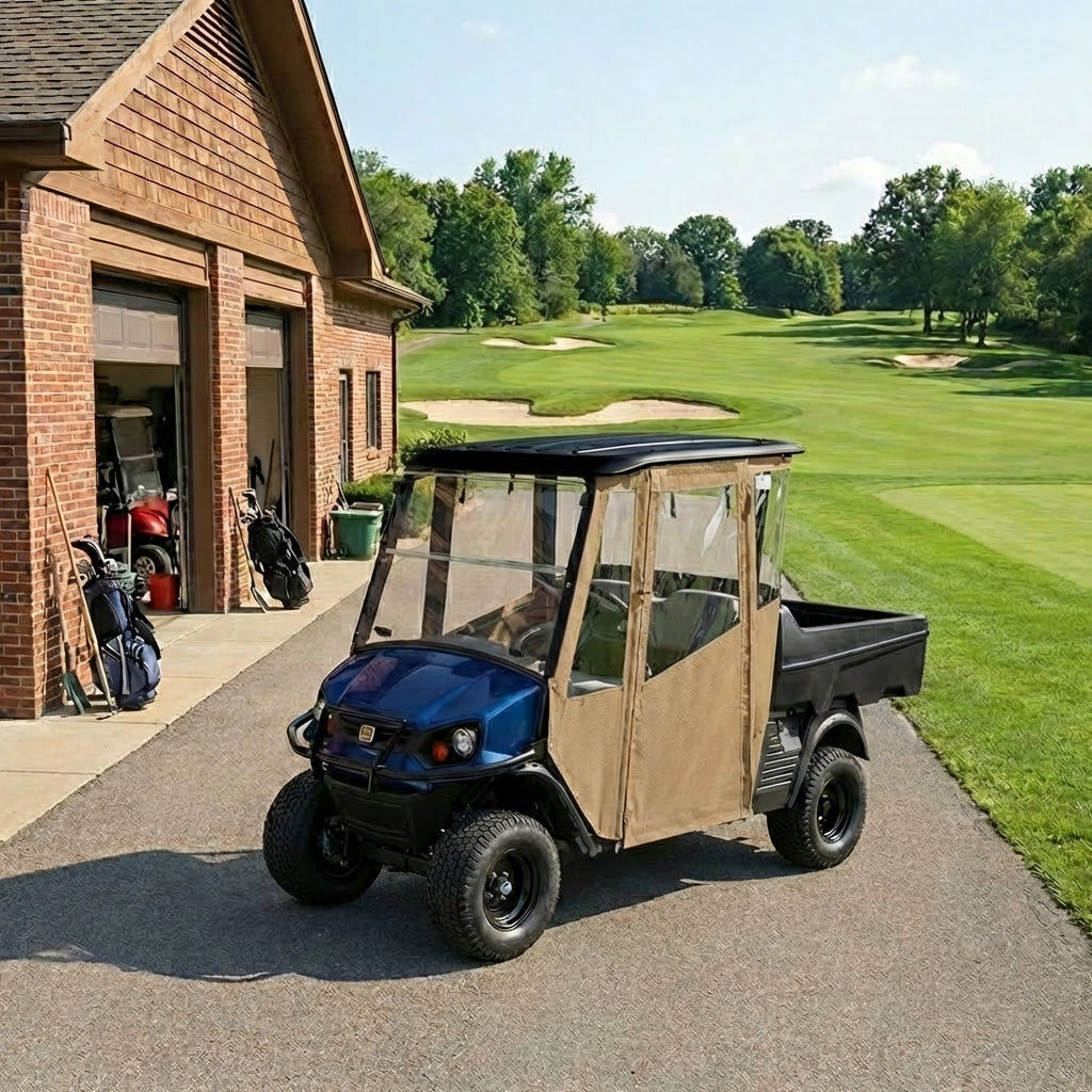 DoorWorks 2 Passenger Hinged Door Enclosure Cover for Golf Carts - Durable Canvas SDA Ace