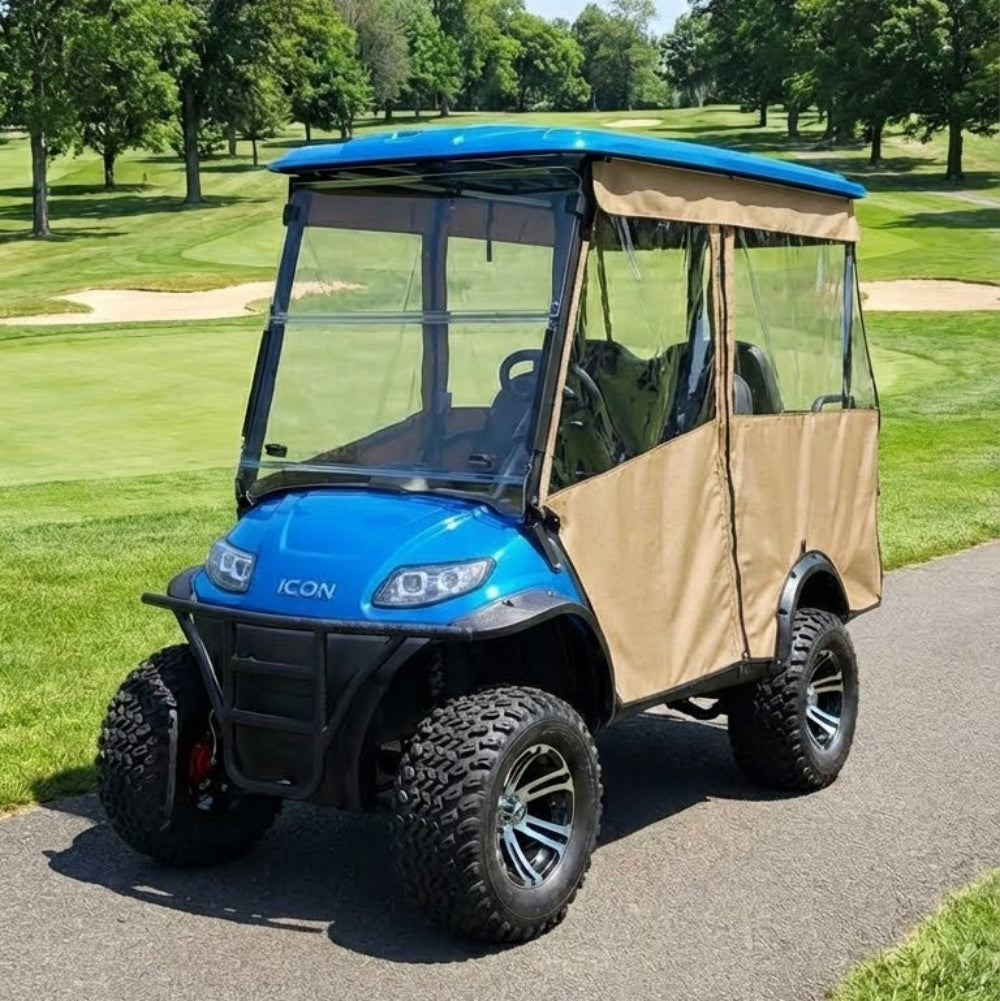4-Passenger Sunbrella Track-Style Enclosure Cover for Golf Carts - Extended Roof Ace Golf Cart: Best Golf Cart Covers for Sale
