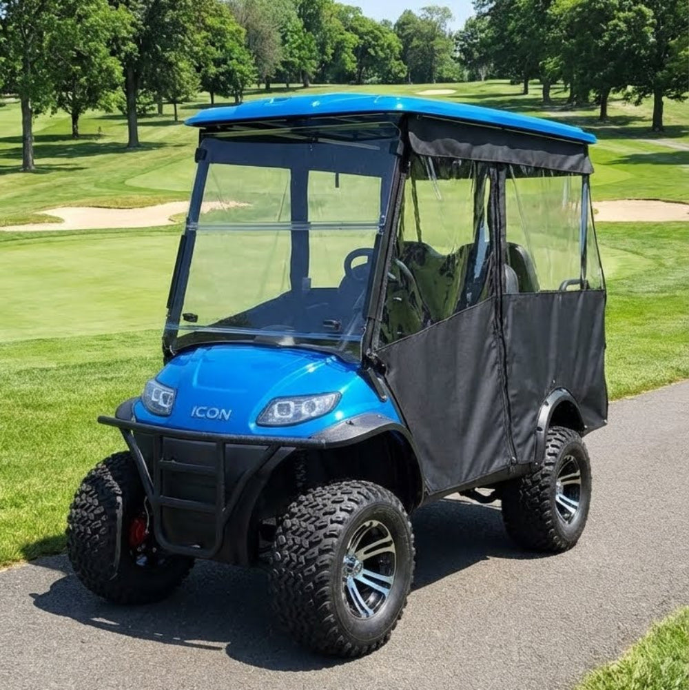 4-Passenger Sunbrella Track-Style Enclosure Cover for Golf Carts - Extended Roof Ace Golf Cart: Best Golf Cart Covers for Sale