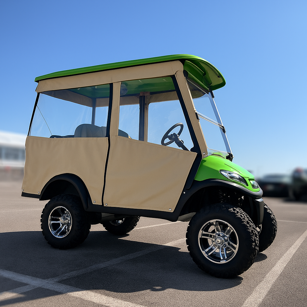 4-Passenger Sunbrella Track-Style Enclosure Cover for Golf Carts - Extended Roof