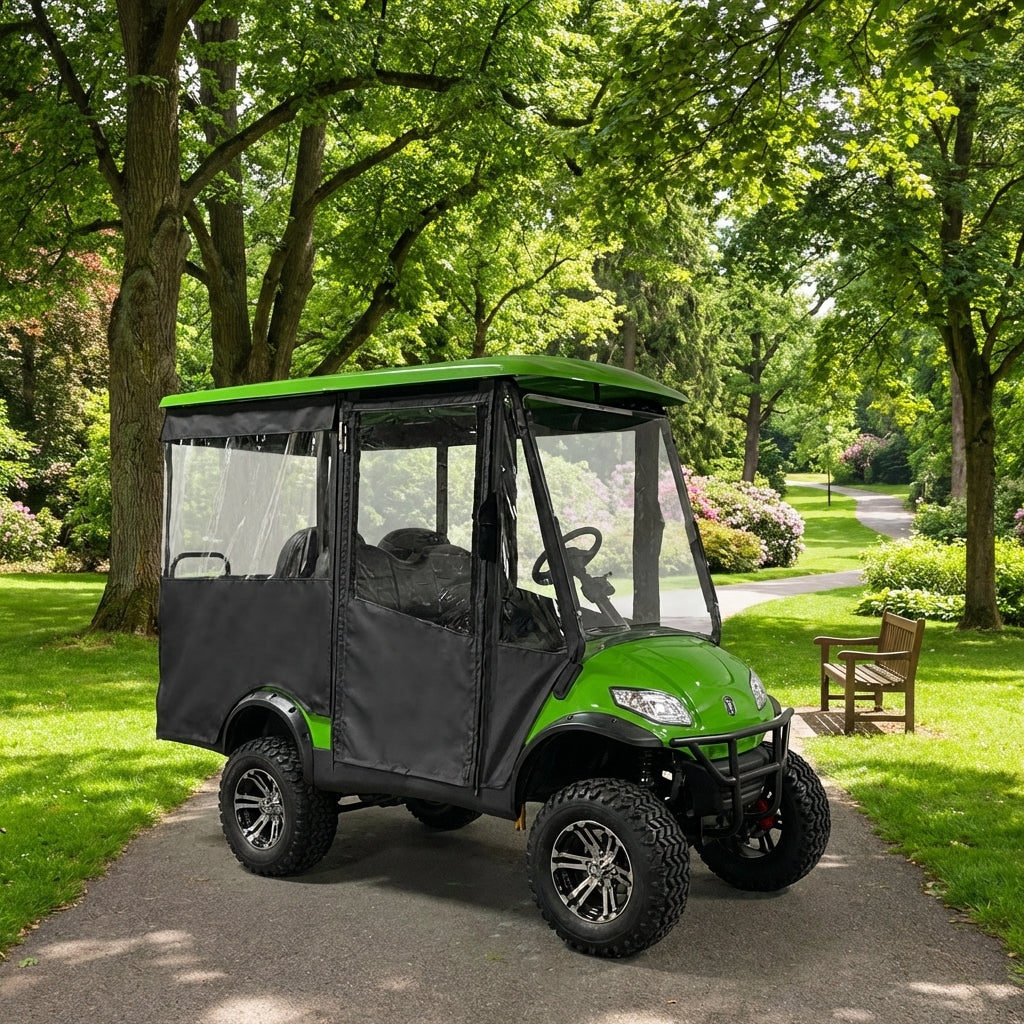 DoorWorks 4 Passenger Extended Roof Hinged Door Enclosure Cover for Golf Carts - Durable Canvas SDA Ace