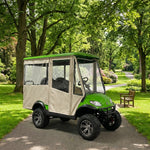 DoorWorks 4 Passenger Extended Roof Hinged Door Enclosure Cover for Golf Carts - Durable Canvas SDA Ace