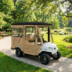 DoorWorks 4 Passenger Extended Roof Hinged Door Enclosure Cover for Golf Carts - Durable Canvas SDA Ace