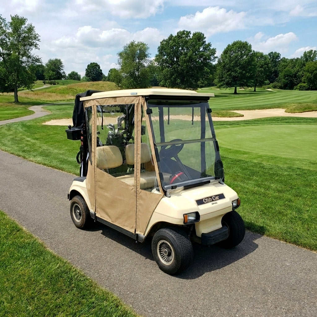 DoorWorks 2 Passenger Hinged Door Enclosure Cover for Golf Carts - Durable Canvas SDA Ace
