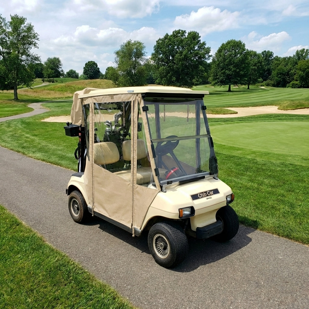 DoorWorks 2 Passenger Hinged Door Enclosure Cover for Golf Carts - Durable Canvas SDA Ace