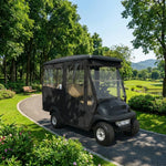 DoorWorks 4 Passenger Extended Roof Hinged Door Enclosure Cover for Golf Carts - Durable Canvas SDA Ace