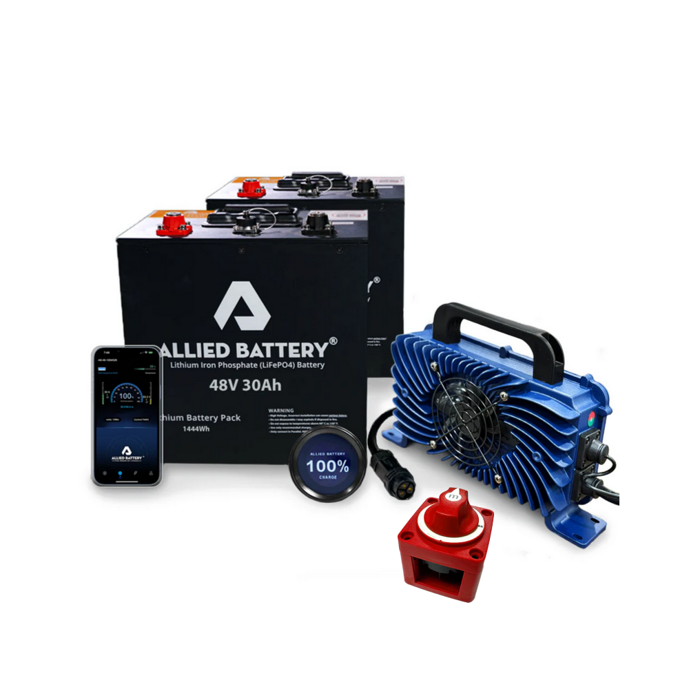 Allied 48V "Drop-In" Lithium Golf Cart Battery Easy Conversion Kit (Charger Included) Allied Batteries