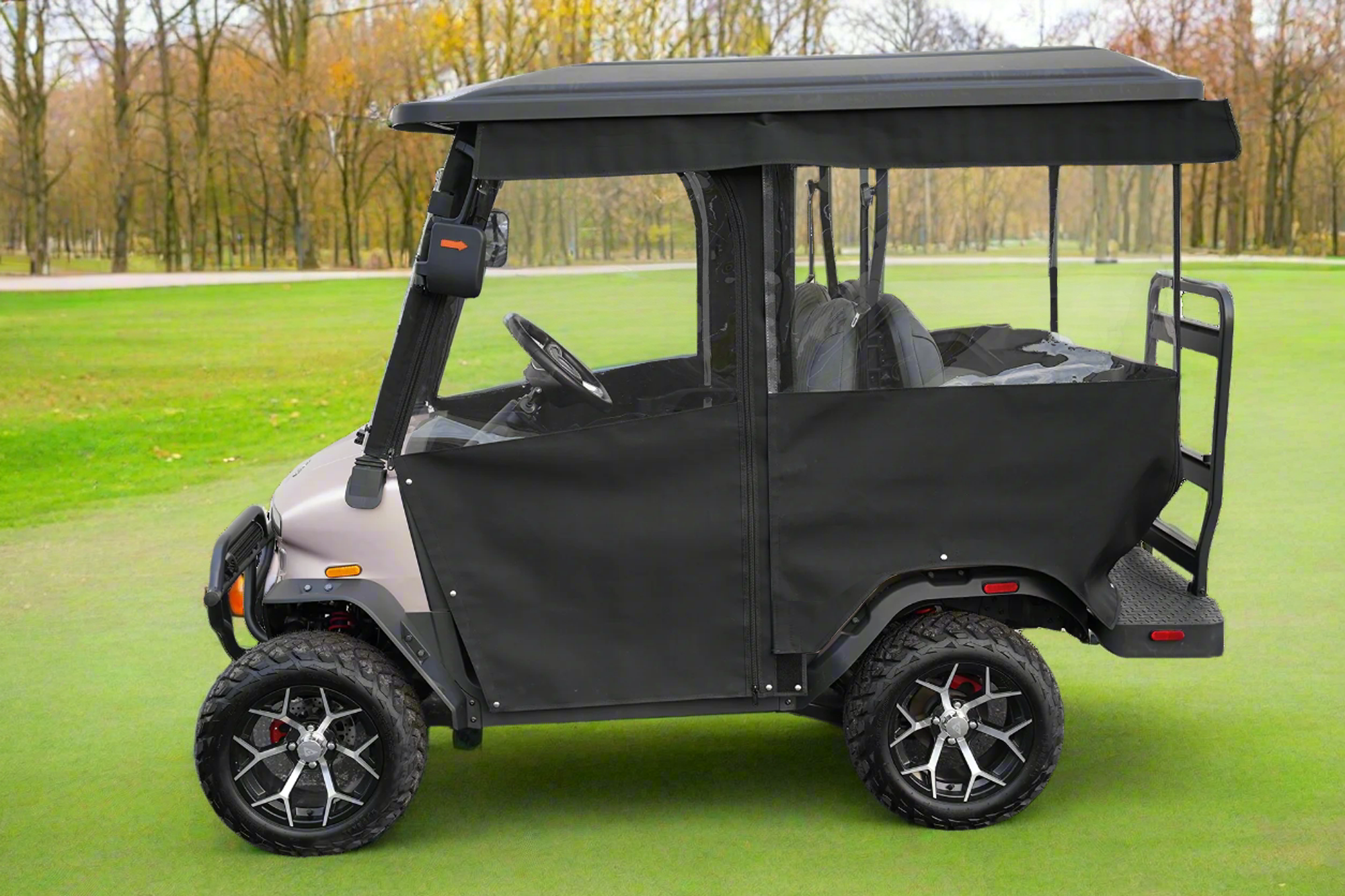 4-Passenger Sunbrella Track-Style Enclosure Cover for Golf Carts - Extended Roof