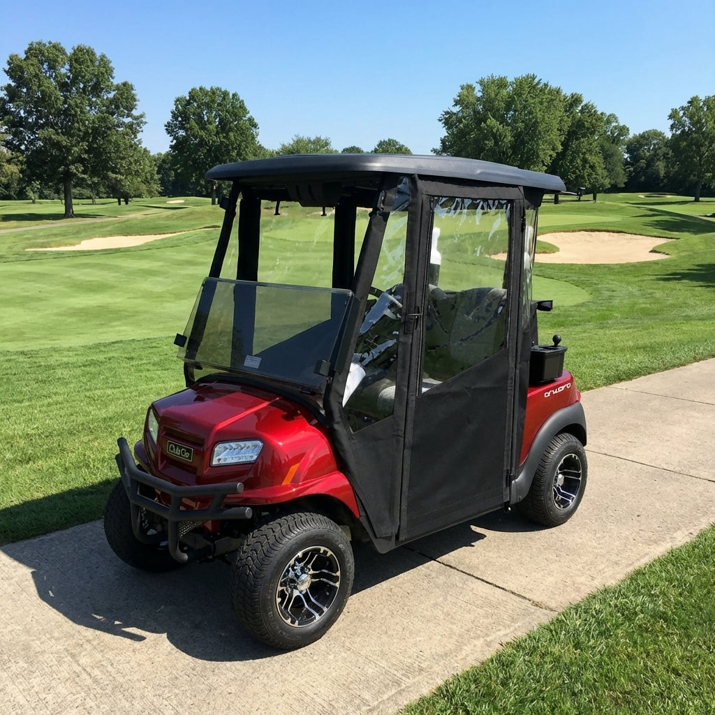 DoorWorks 2 Passenger Hinged Door Enclosure Cover for Golf Carts - Durable Canvas SDA Ace