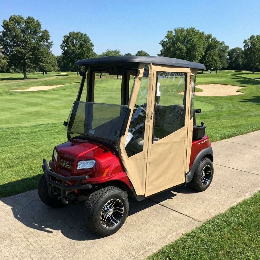 DoorWorks 2 Passenger Hinged Door Enclosure Cover for Golf Carts - Durable Canvas SDA Ace
