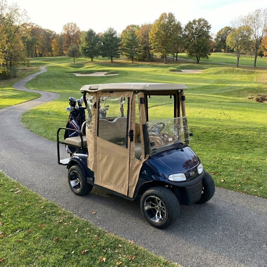 DoorWorks 2 Passenger Hinged Door Enclosure Cover for Golf Carts - Durable Canvas SDA Ace
