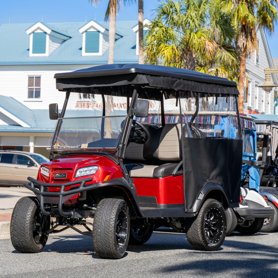 4-Passenger Sunbrella Track-Style Enclosure Cover for Golf Carts - Extended Roof