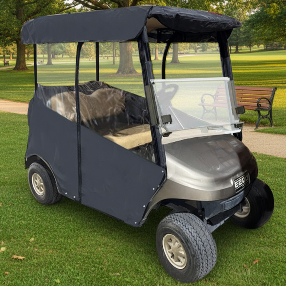 3-Sided Fitted "Over-The-Top" Golf Cart Cover made with Durable Canvas SDA Ace