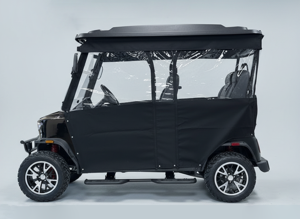 4-Passenger Sunbrella Track-Style Enclosure Cover for Golf Carts - Extended Roof Ace Golf Cart: Best Golf Cart Covers for Sale