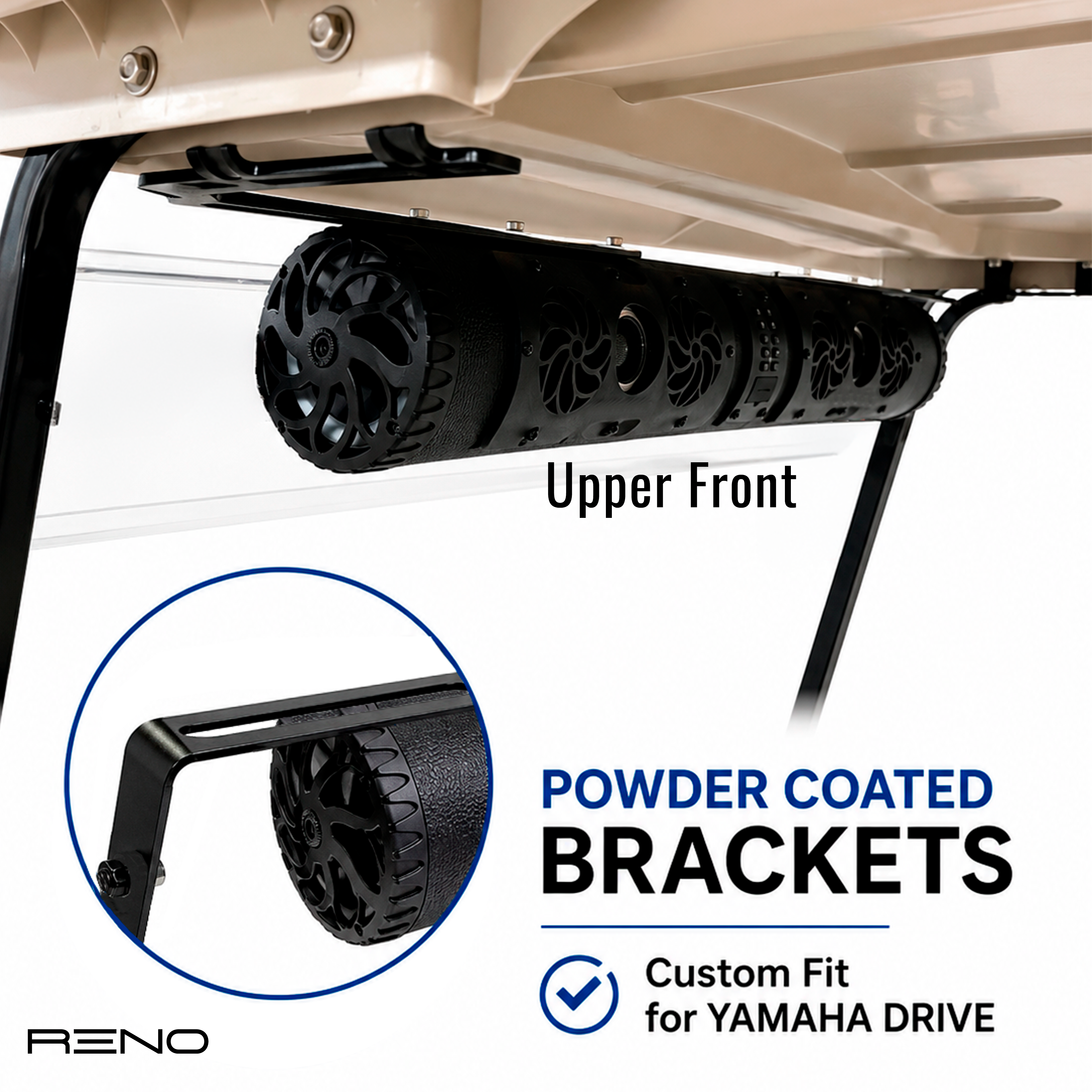 RENO Core 27" Bluetooth Waterproof Golf Cart Speaker. Sound Bar with LED Light System. The Ultimate Party Accessory. Ace Golf Cart: Best Golf Cart Covers for Sale