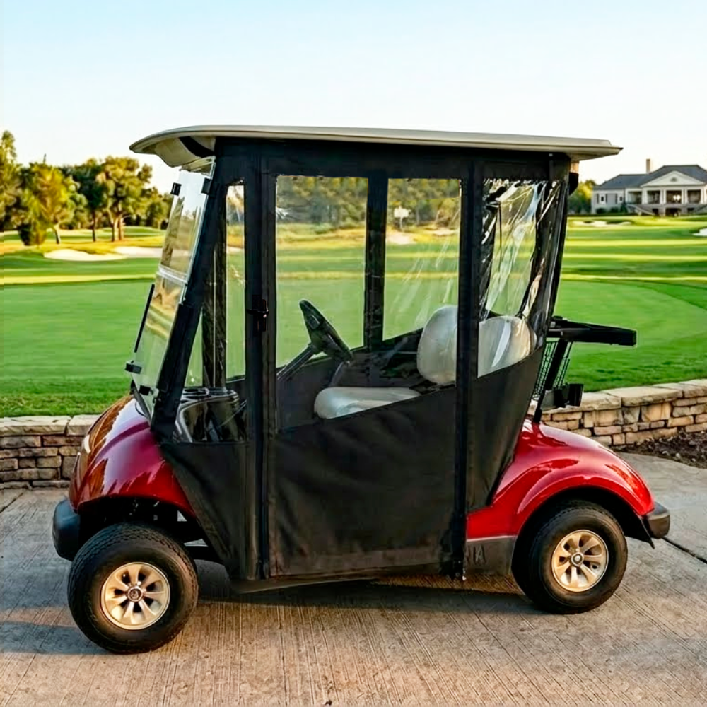 DoorWorks 2 Passenger Hinged Door Enclosure Cover for Golf Carts - Durable Canvas SDA Ace