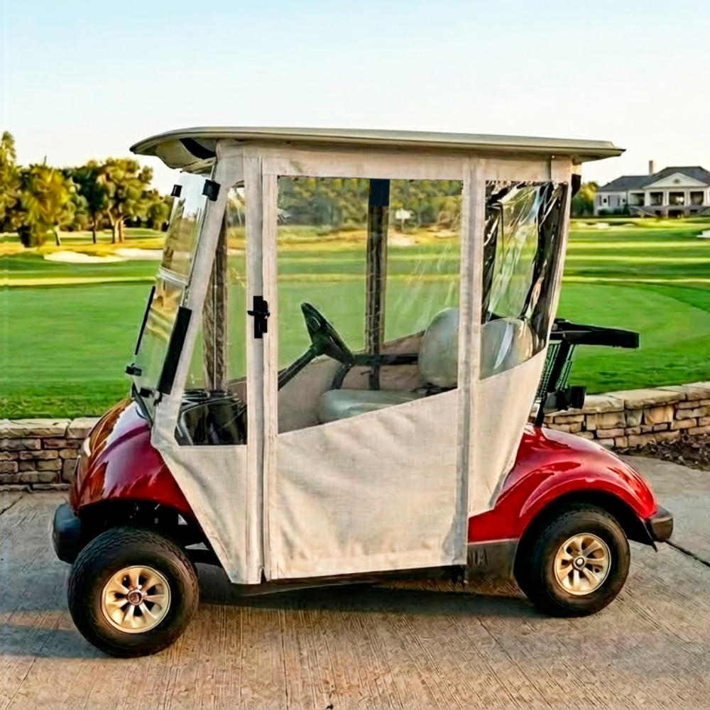 DoorWorks 2 Passenger Hinged Door Enclosure Cover for Golf Carts - Durable Canvas SDA Ace
