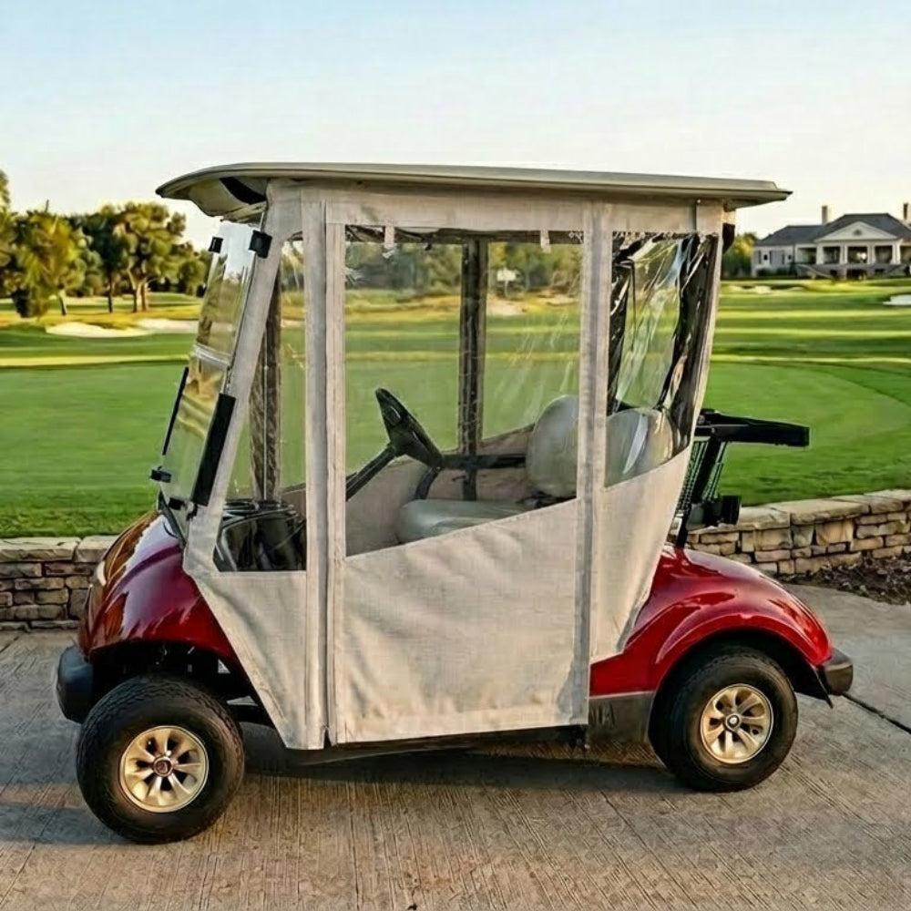 DoorWorks 2 Passenger Hinged Door Enclosure Cover for Golf Carts - Durable Canvas SDA Ace