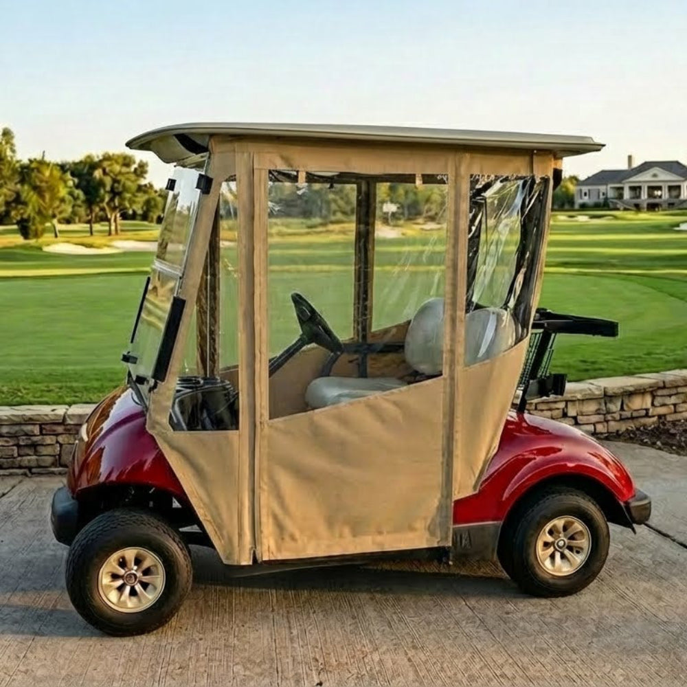 DoorWorks 2 Passenger Hinged Door Enclosure Cover for Golf Carts - Durable Canvas SDA Ace
