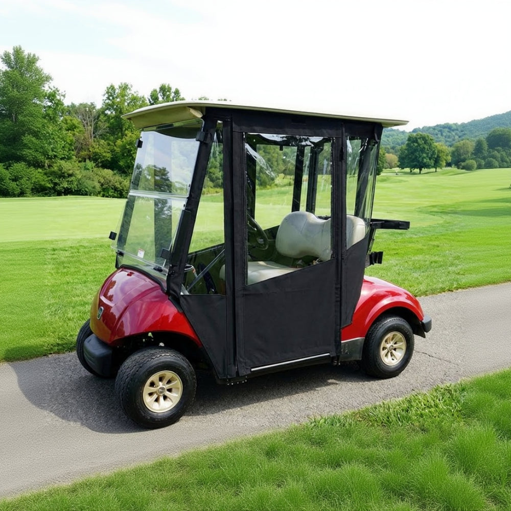 DoorWorks 2 Passenger Hinged Door Enclosure Cover for Golf Carts - Durable Canvas SDA Ace