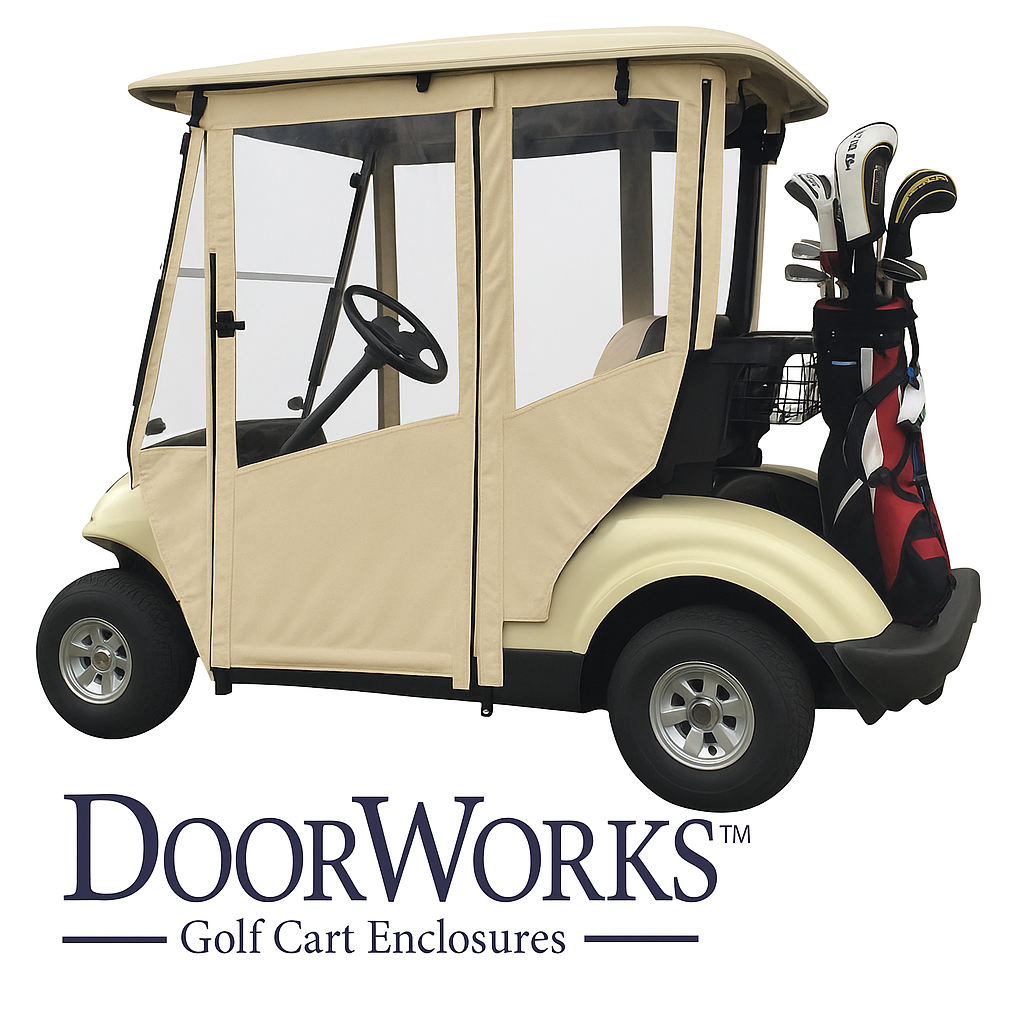 DoorWorks (Sunbrella Canvas) 2-Passenger Hinged Door Enclosure Cover for Golf Carts