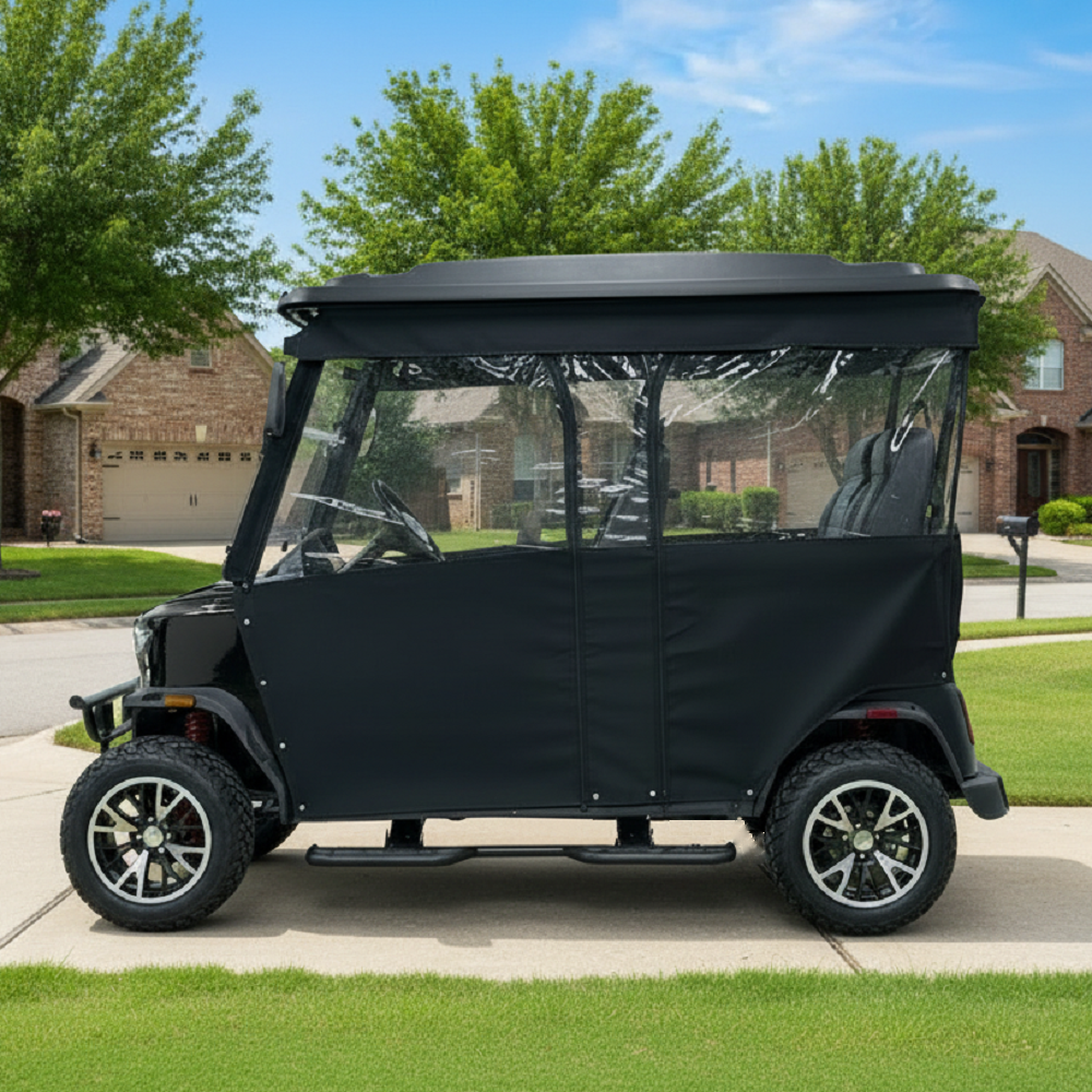 4-Passenger Sunbrella Track-Style Enclosure Cover for Golf Carts - Extended Roof Ace Golf Cart: Best Golf Cart Covers for Sale