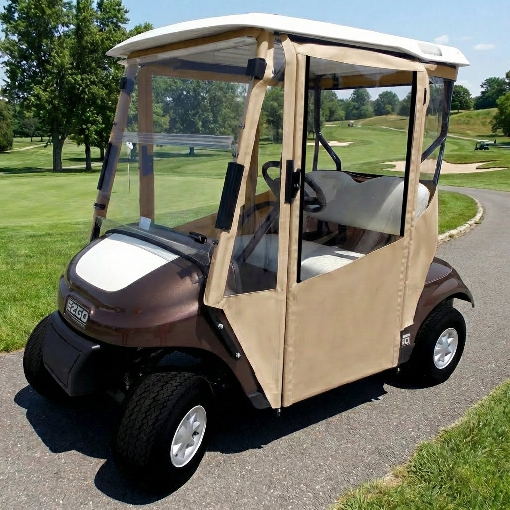 DoorWorks 2 Passenger Hinged Door Enclosure Cover for Golf Carts - Durable Canvas SDA Ace