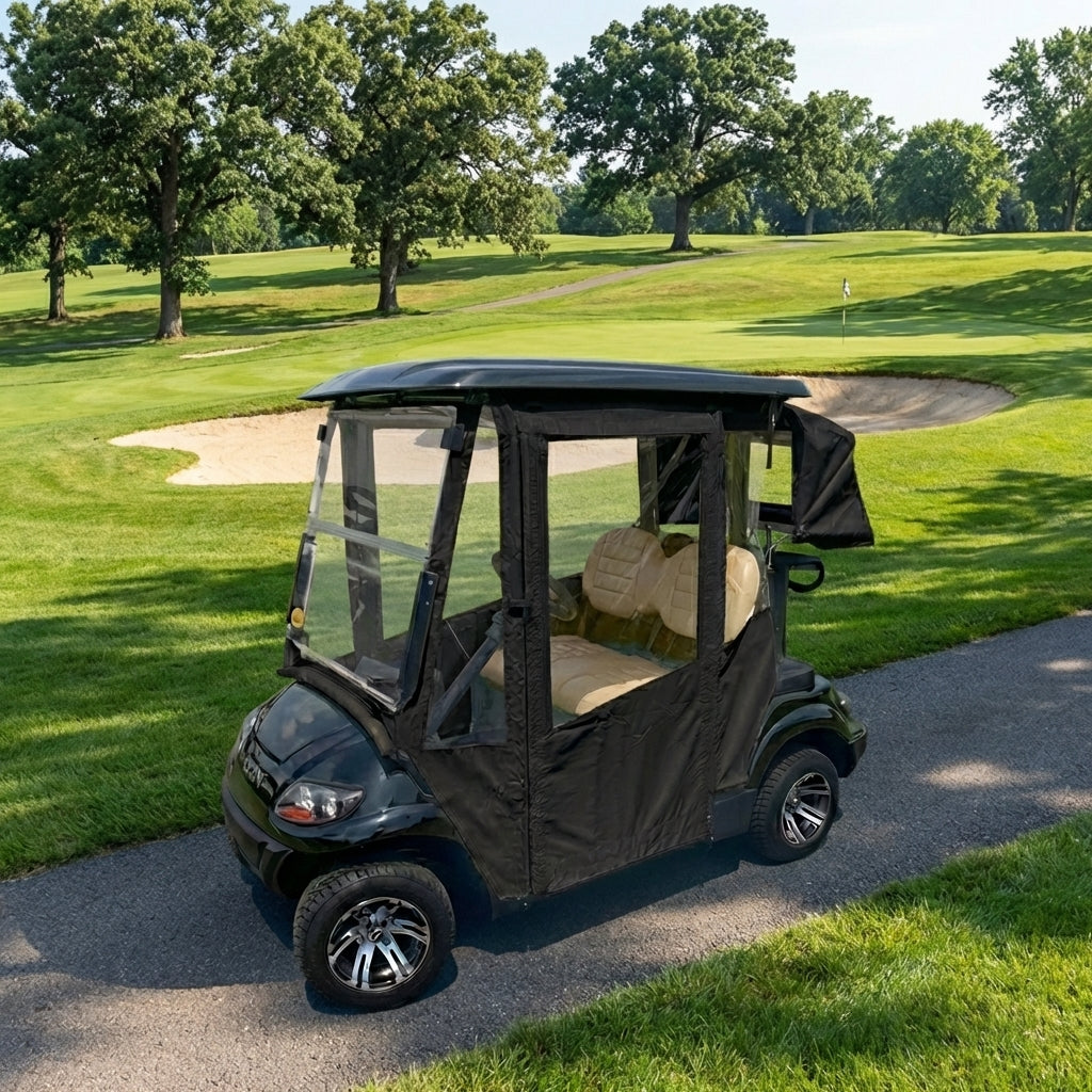 DoorWorks 2 Passenger Hinged Door Enclosure Cover for Golf Carts - Durable Canvas SDA Ace