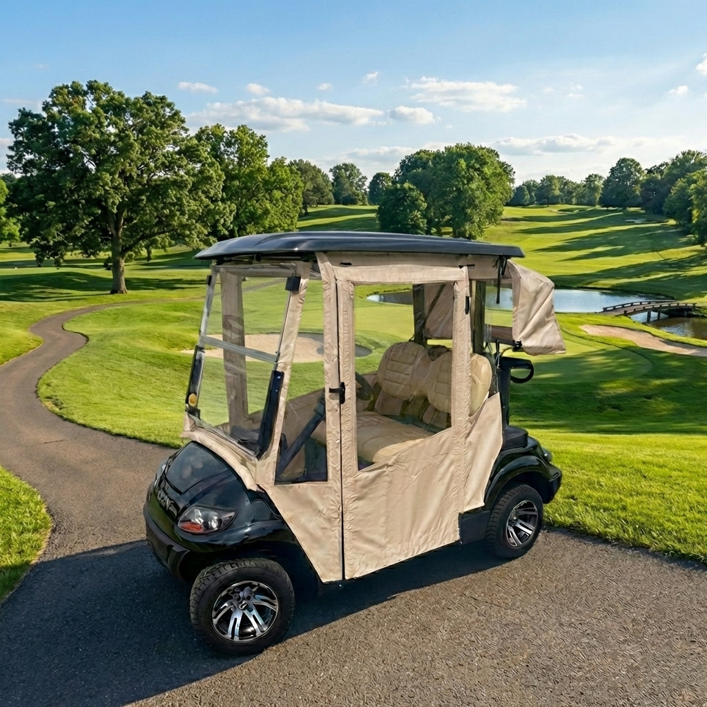 DoorWorks 2 Passenger Hinged Door Enclosure Cover for Golf Carts - Durable Canvas SDA Ace