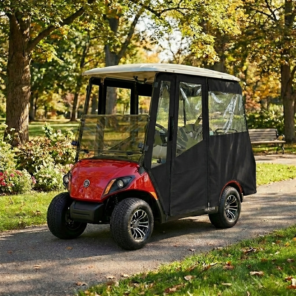 DoorWorks 4 Passenger Extended Roof Hinged Door Enclosure Cover for Golf Carts - Durable Canvas SDA Ace