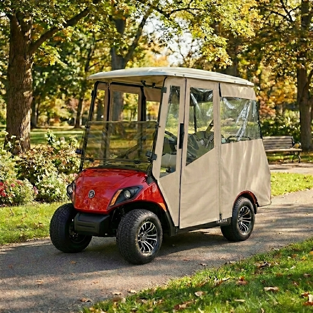 DoorWorks 4 Passenger Extended Roof Hinged Door Enclosure Cover for Golf Carts - Durable Canvas SDA Ace