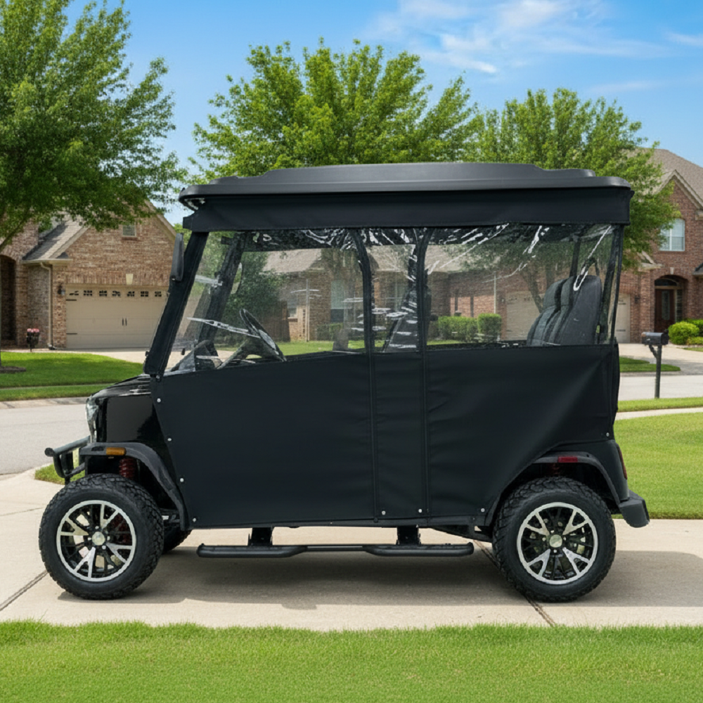 4-Passenger Sunbrella Track-Style Enclosure Cover for Golf Carts - Extended Roof Ace Golf Cart: Best Golf Cart Covers for Sale